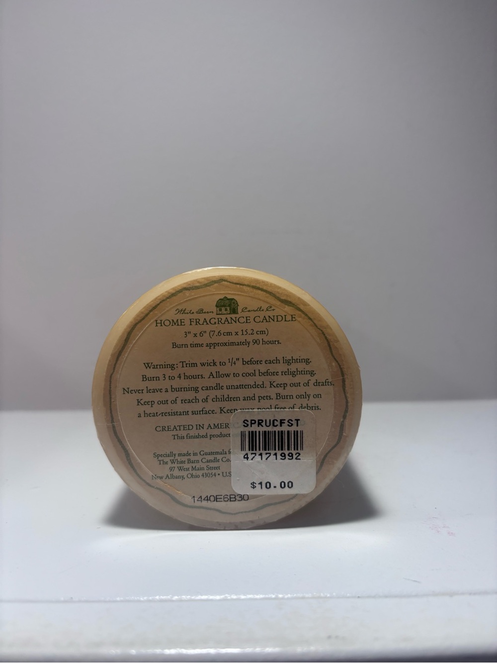 White Barn Bath and Body Works Spruce Forest Scented Pillar Candle 3x6 New - Picture 3 of 5